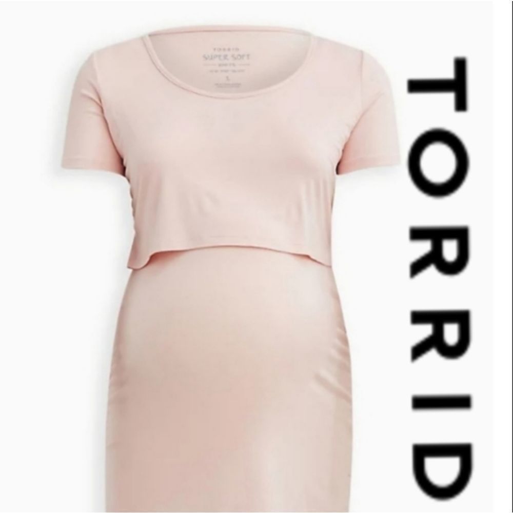 TORRID MATERNITY/NURSING TEE PLAIN PLUS 1X 2X 3X *DESIGNS AVLBLE IN CLOSET* PINK